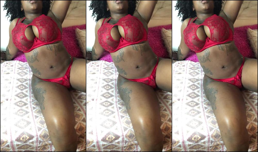 Realtrapbarbie Red Lace Fuck Myself With Vibrator