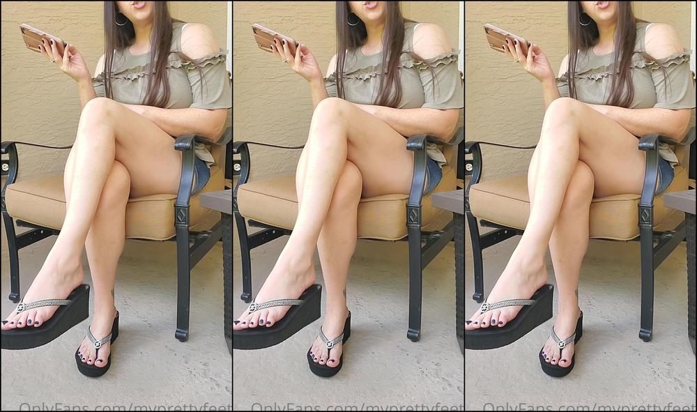 Myprettyfeet Neighbor Wedge Flip Flop Humiliation Joi We Re Outside With The Crickets And The Heat On M