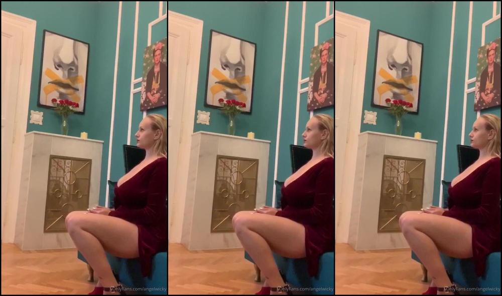 Angelwicky Smoking Cigar With Boobs Out Photoshoot In Mini Velvet Dress Part Kou M Do