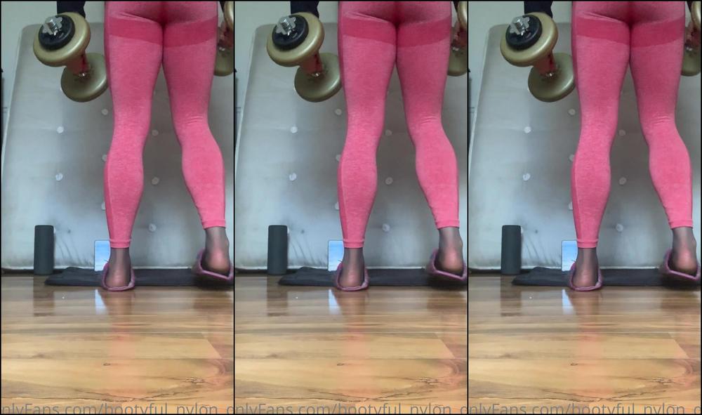 Bootyful Nylon Queen A Little Work Out Clip While Wearing My Sex