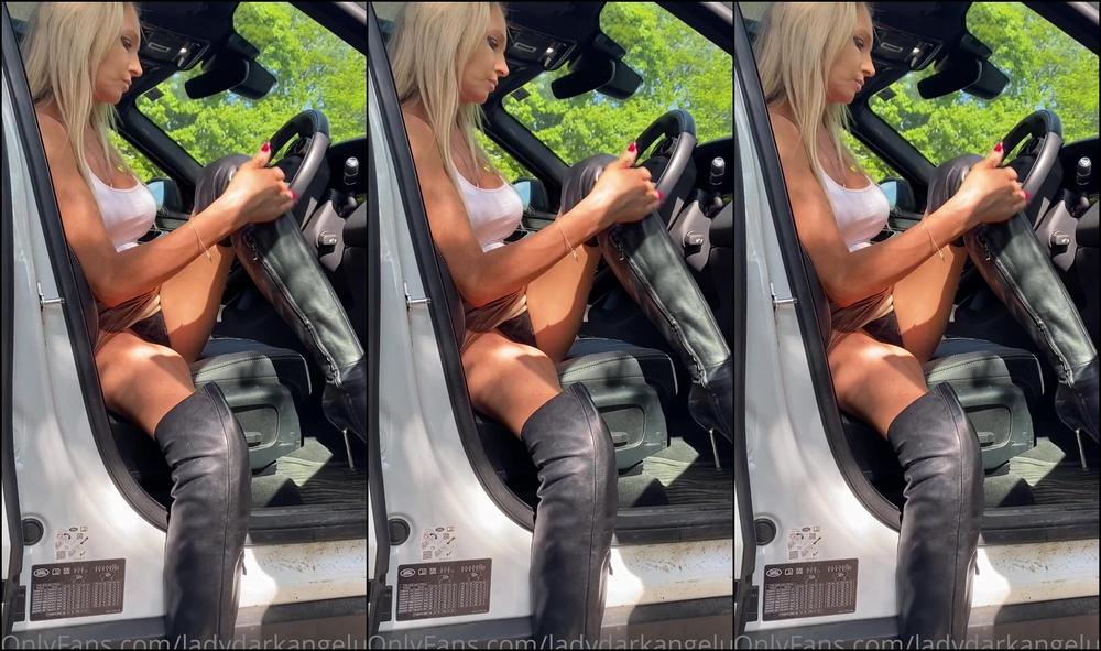 Lady Dark Angel Just Filmed A Little Custom Clip In My Car And Up Skirt Perversion