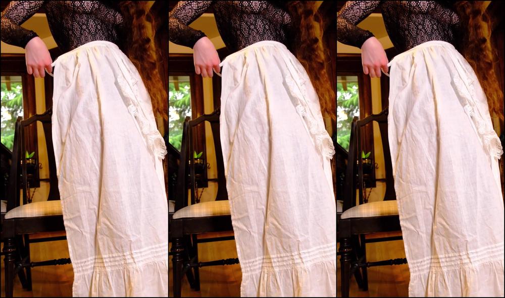 Madame Beatrix _ Edwardian Maid in Nylon Bodysuit Fingers Herself For You  Fetish