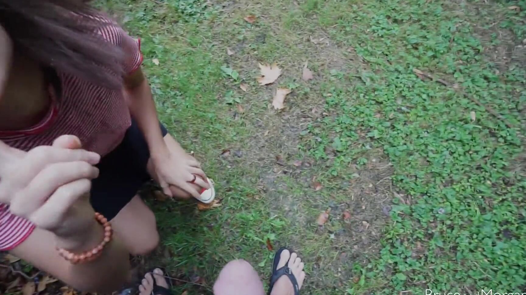 Cum Walk In A Public Park