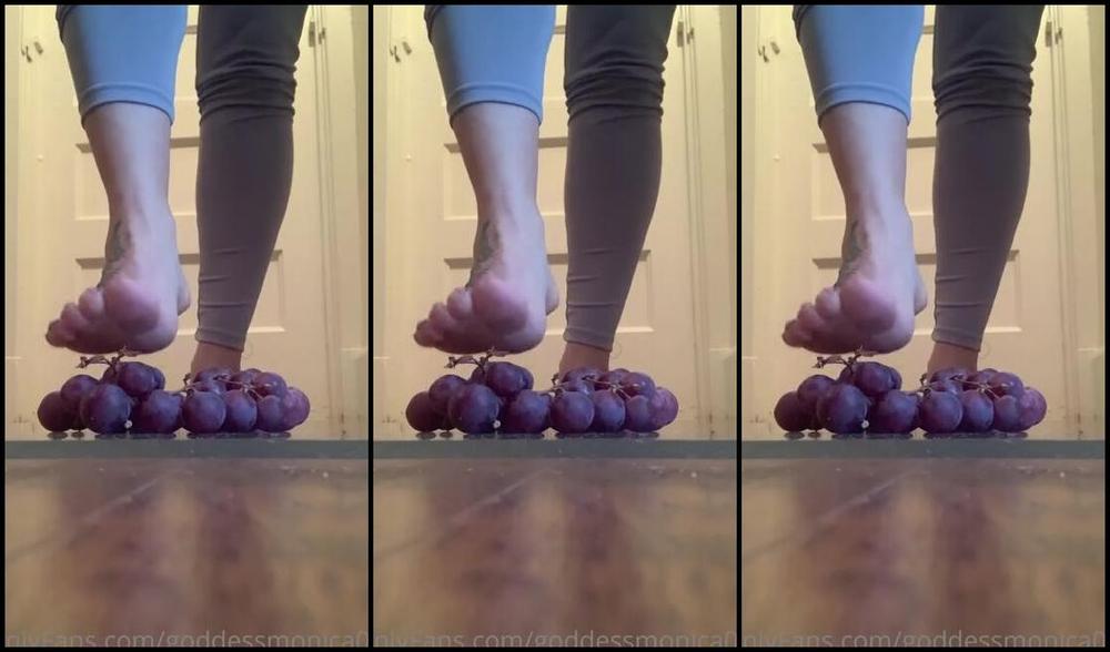 Goddessmonica00W Onlyfans Crushing Grapes Per Your Request I Actually Enjoyed This The Cold Grapes The Juice My Feet Madp