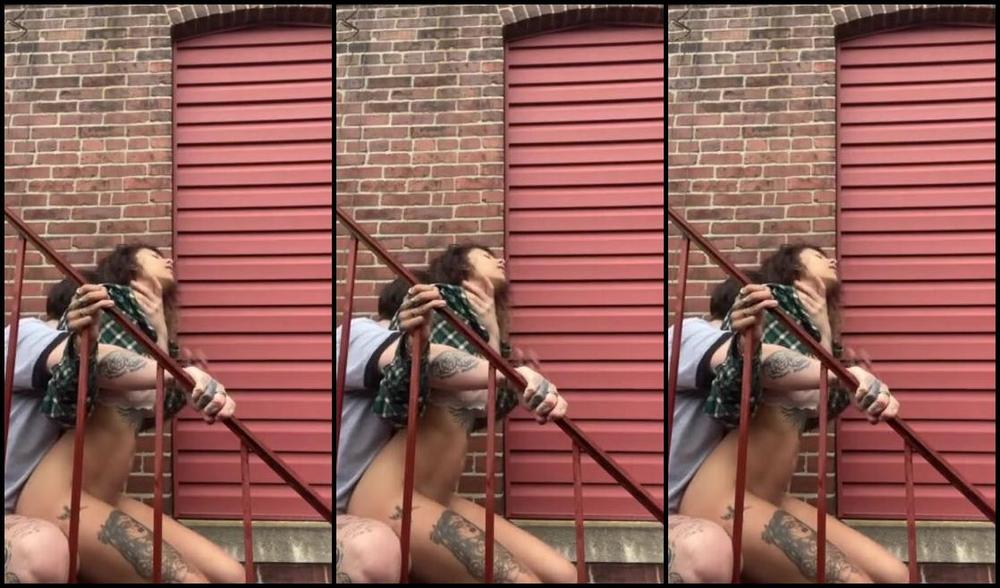 "Honey Lite" Lesbian Strapon, Riding, Lesbian Sex, Petite, Mixed Girl, Moaning, Bouncing On Dick, Outside, Inked, Tattoos, Doggy, Suggest Honey Lite Fucking on the fire escape Pornhub