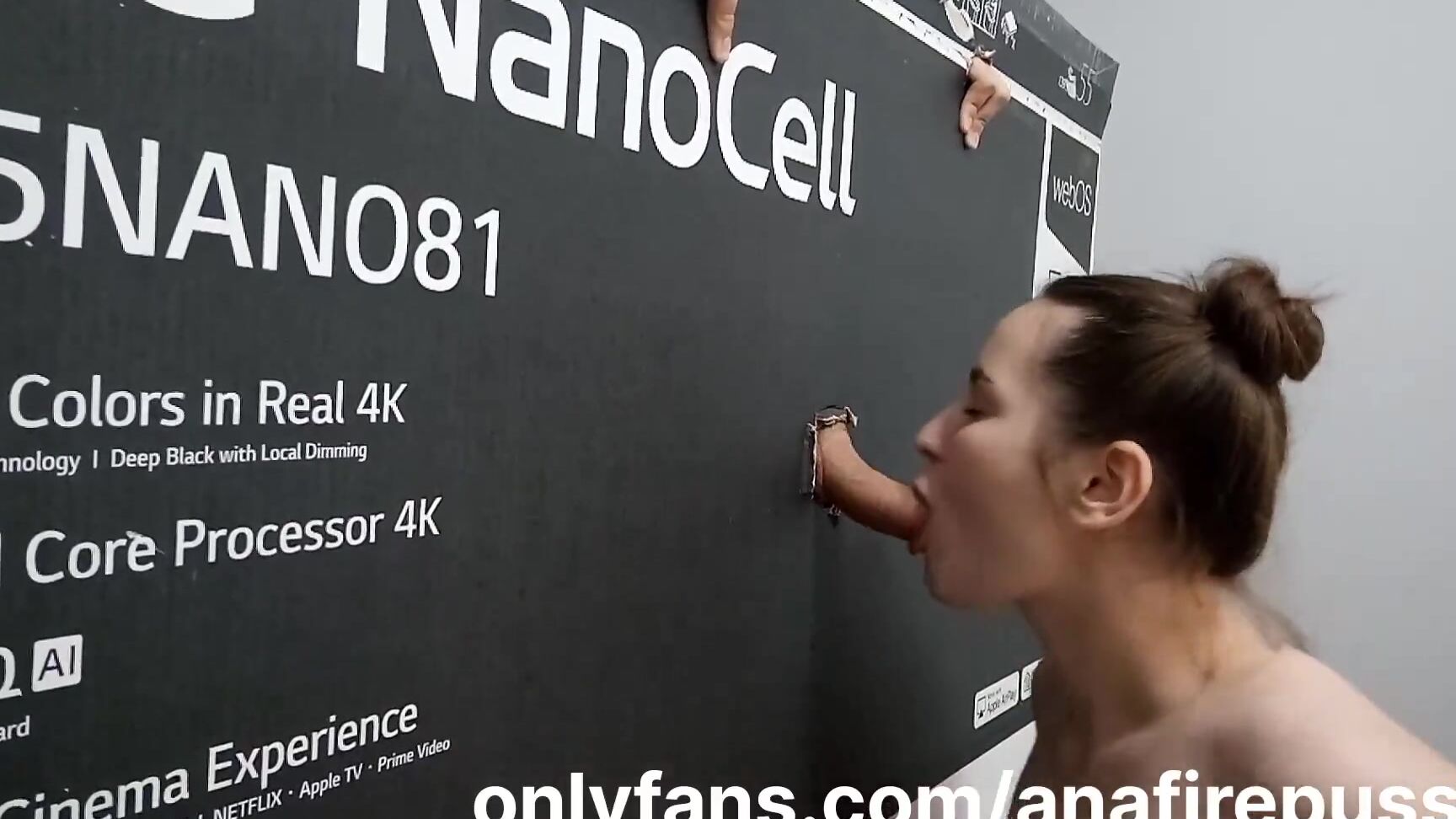 a student bought a TV, and in the box there was a huge dick, blowjob with sperm Pornhub