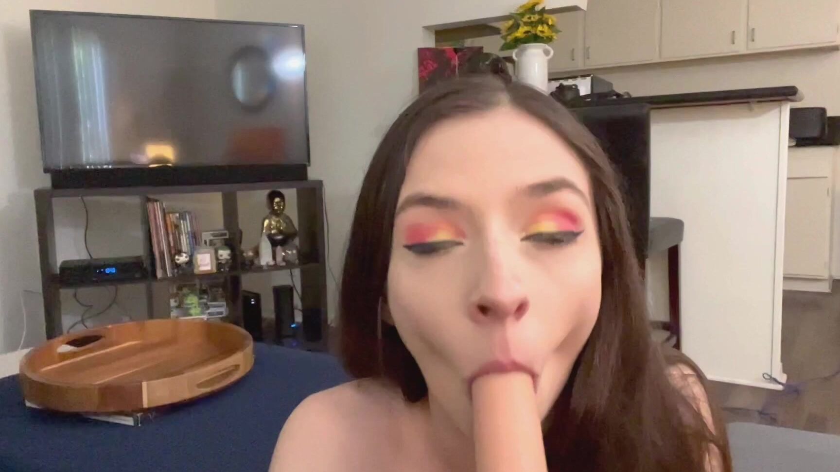 "Olivia Young" deepthroat, dildofucking, dildosucking, pussyplay fuck me on the couch manyvids