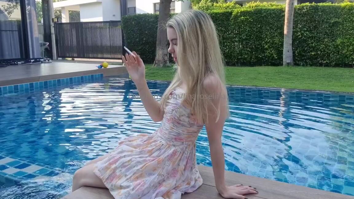 Lina Roselina Nicknamed Linaroselina 05 31 2025 Onlyfans Video Smoking By The Poolpicture This Im Kicking Back By The Pool Rocking A Long Flowery Dress