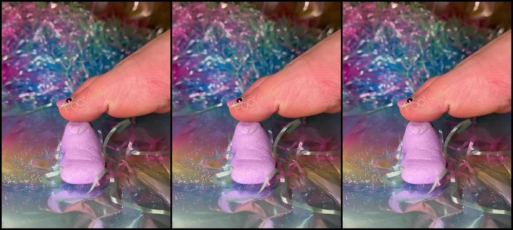 Goddess Ashley Nicknamed Foot4All1 Onlyfans Peep Smashing The Soft Sticky Mallow Mixed With The Gritty Sugary Sweet Coating Being Demolished K