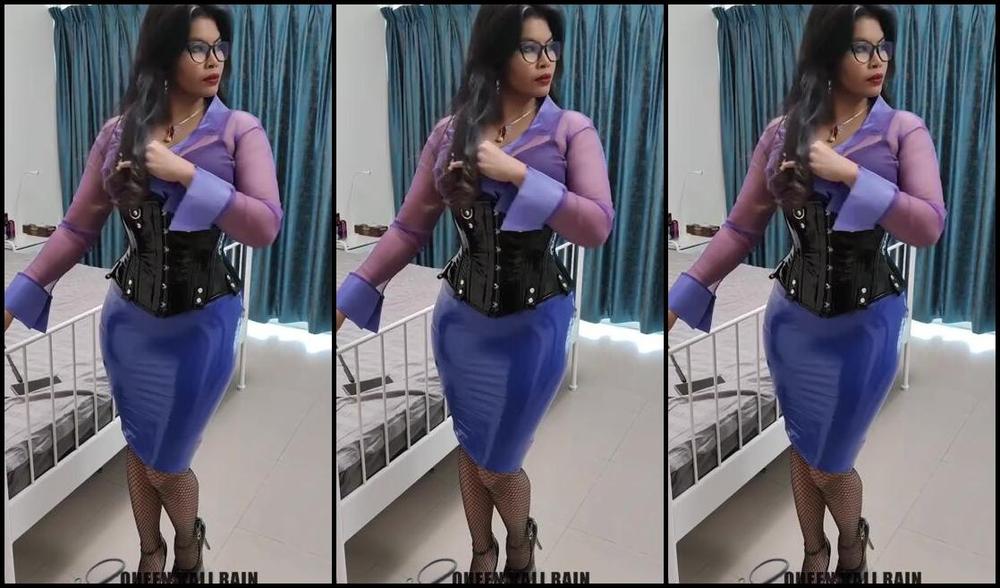 Queen Kali Rain Nicknamed Rainqueenkali 11 09 2020 Onlyfans Video My New Blue Latex Skirt With Fishnets Looks Fantastic And It Drove My Slave Wild When