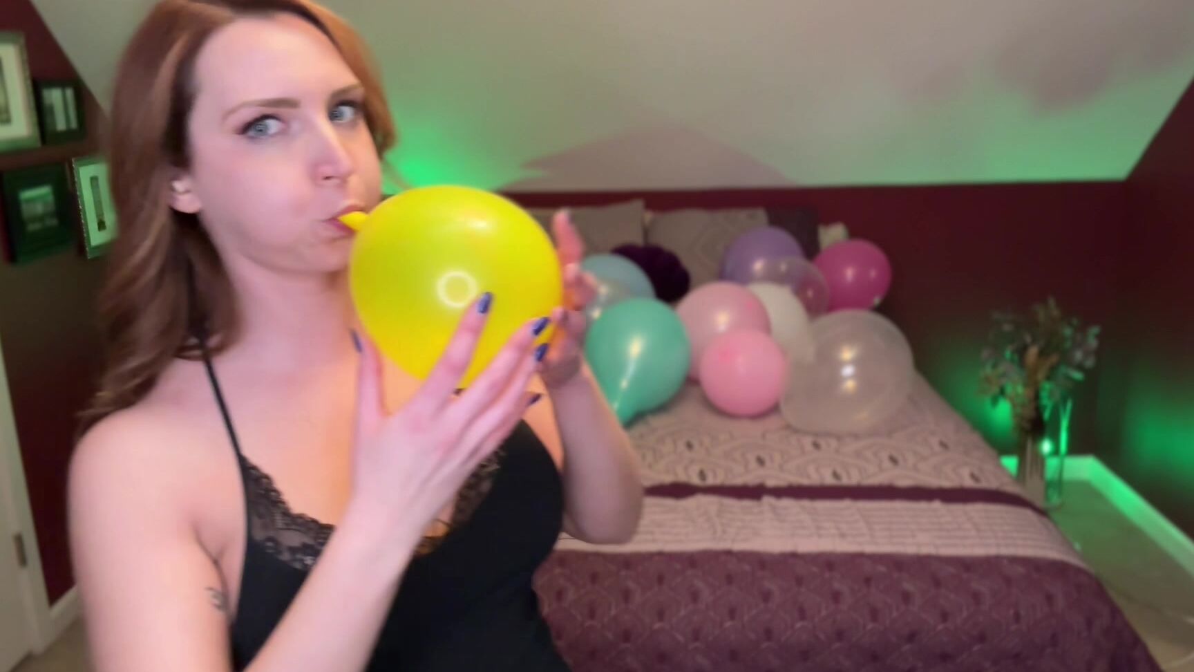 "SneezeGoddess" balloons, balloonsb2p, fetish, redhead, redheads, sfw the impossible balloon finally pops manyvids
