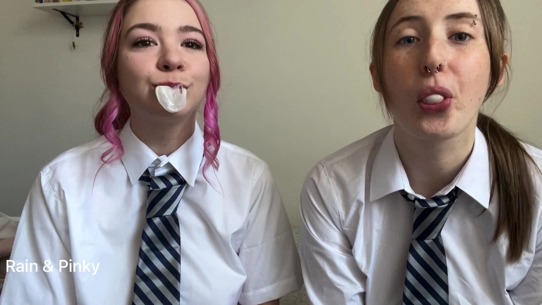"pinkbaby24" adult school, blowing bubbles, bubble gum, bubbles, girl girl bubblegum besties manyvids
