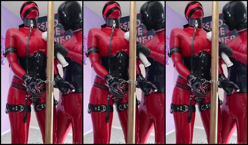 Dollified Nicknamed Dollified Onlyfans Part Two Time To Chain Up A Rubberized Xannfans To A Nice Shiny Pole And See S