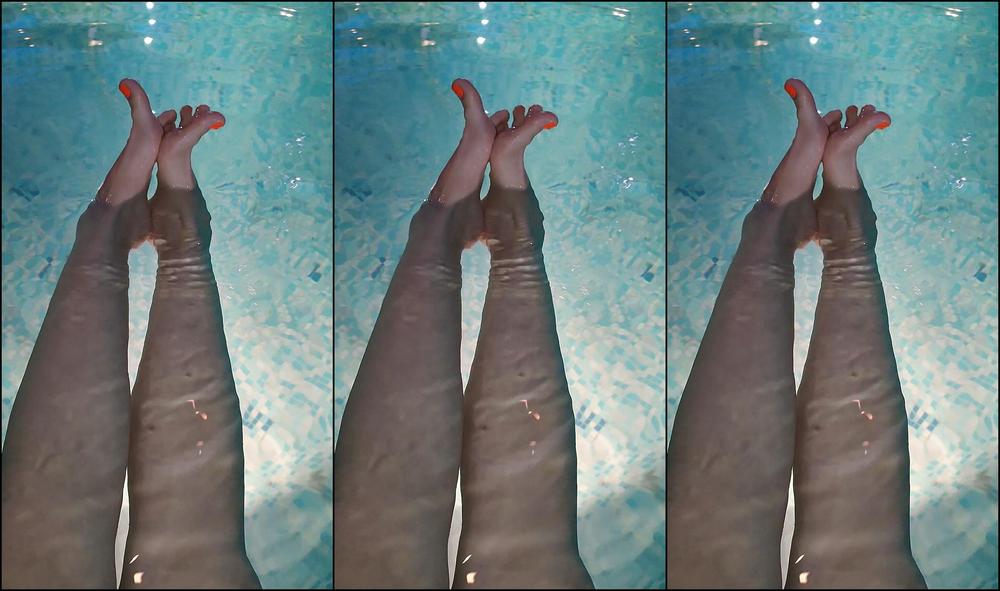 "Lily_Slutty" feet, foot fetish, long toes, sfw, toe fetish, toe wiggling feet in the pool wiggling my toes in the water manyvids