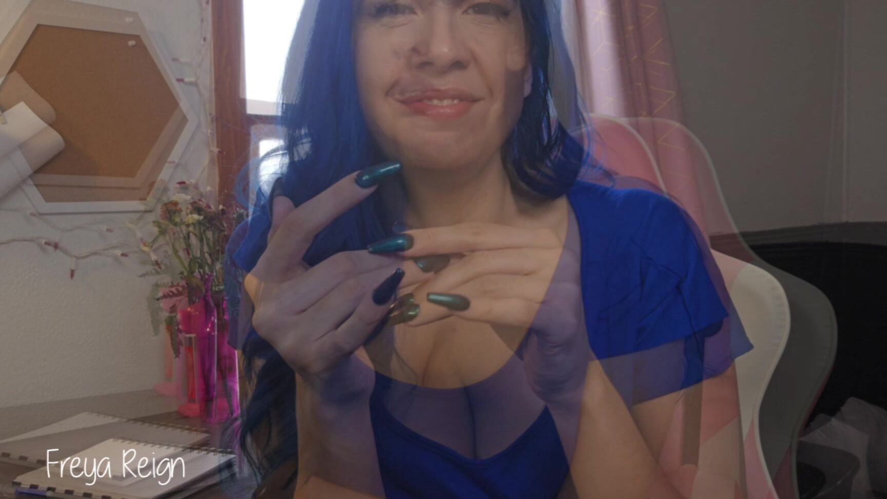 "Freya Reign" blackmailfantasy, bossemployee, fingernailfetish, joi, roleplay, sfw Secretary Uses Your NailFetish Against U manyvids