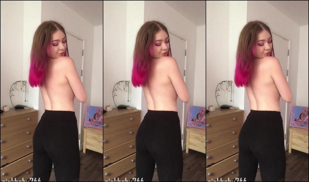 "pinkbaby24" anal, butt plug, dancing, topless, listening to music plugged dancing manyvids