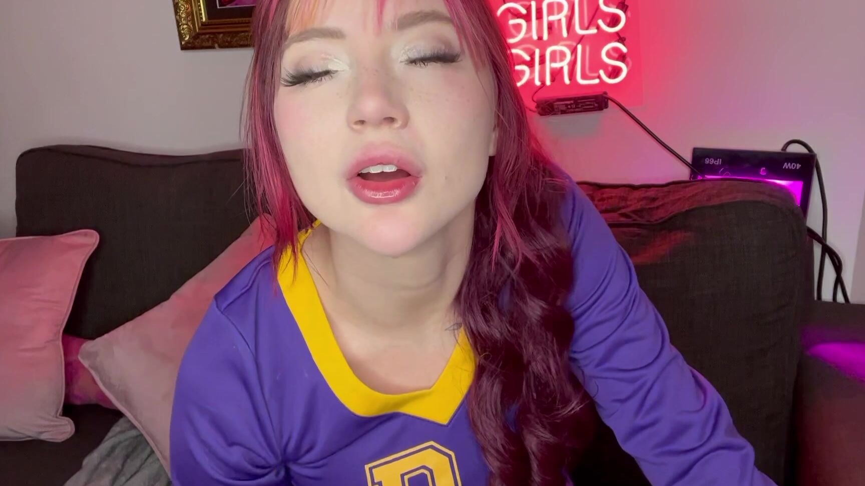 "evaray" asmr, cheerleaders, mouth fetish, spit fetish, spitting Cheerleader ASMR mouth tease manyvids