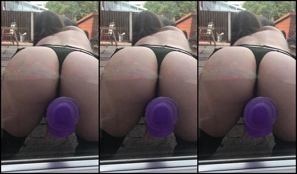 "SuzieLove212" dildo fucking, milf, outdoors, public outdoor, thong fetish risky dildo fuck overlooked by neighbour manyvids