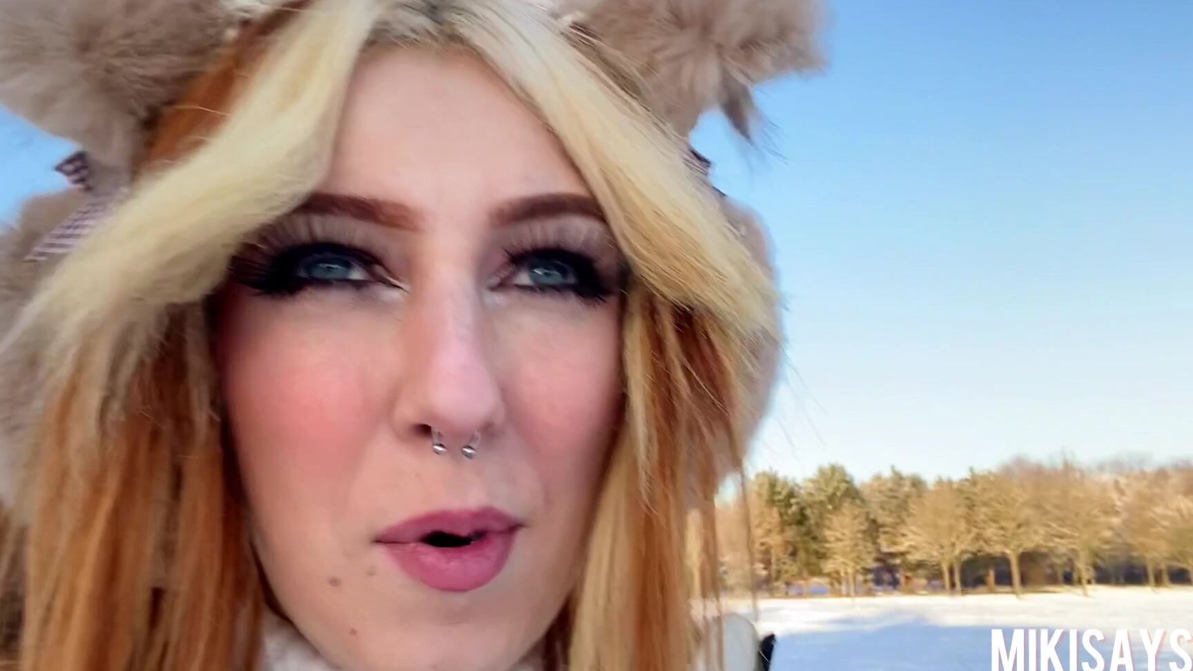"mikisayshi" flashing, christmas, public flashing, strip tease, public outdoor Flashing In The Snow manyvids