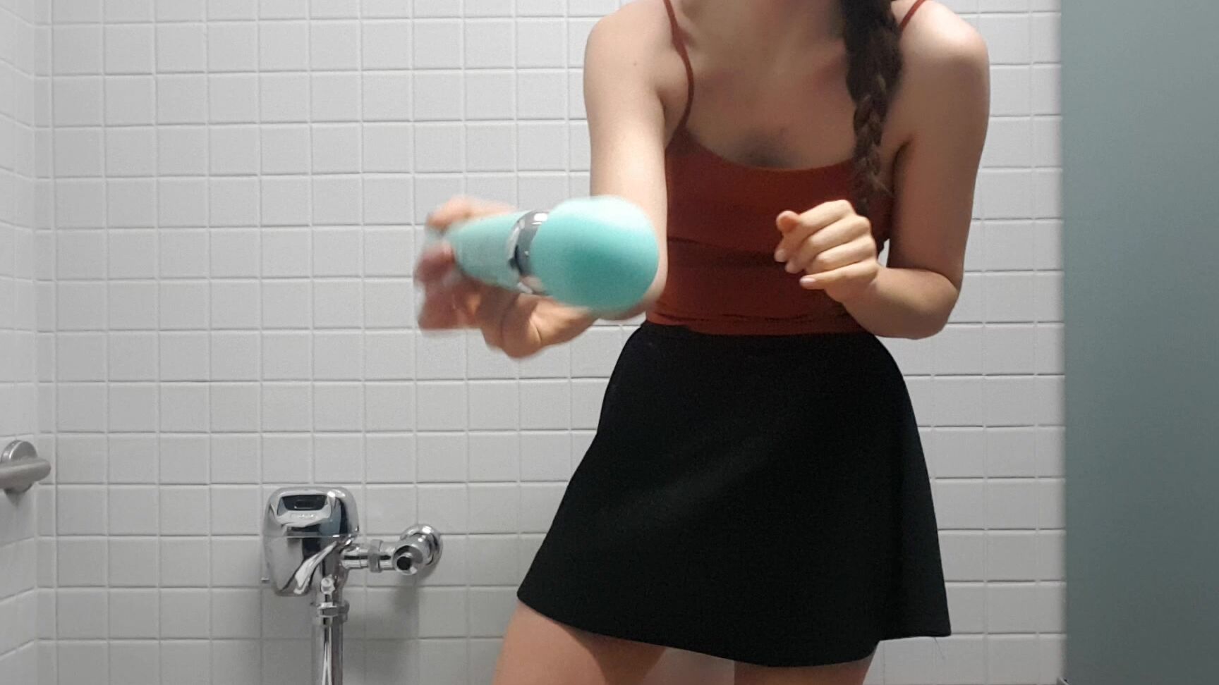 "Hazel Simone" hitachi, masturbation, teens (18+), public toilet, school girl Cumming in Public Toilets Manyvids