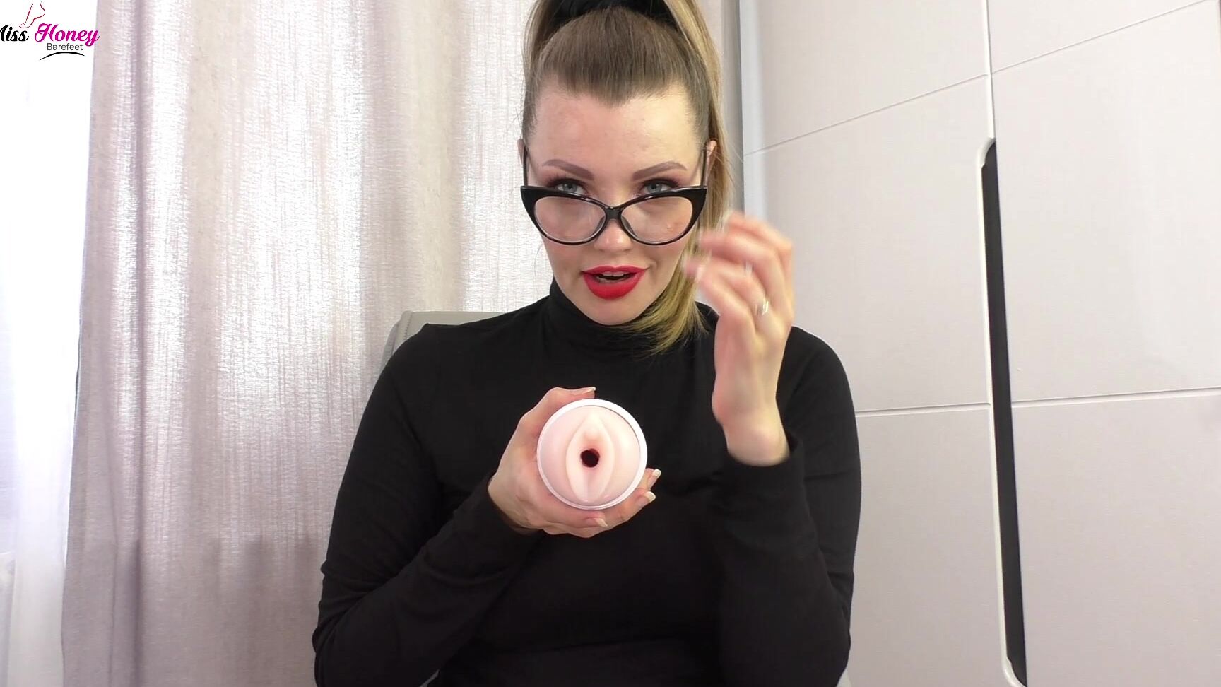 "Honey Barefeet" eyeglasses, femaledomination, humiliation, masturbationencouragement, pussydenial Fake Pussy for Life Manyvids