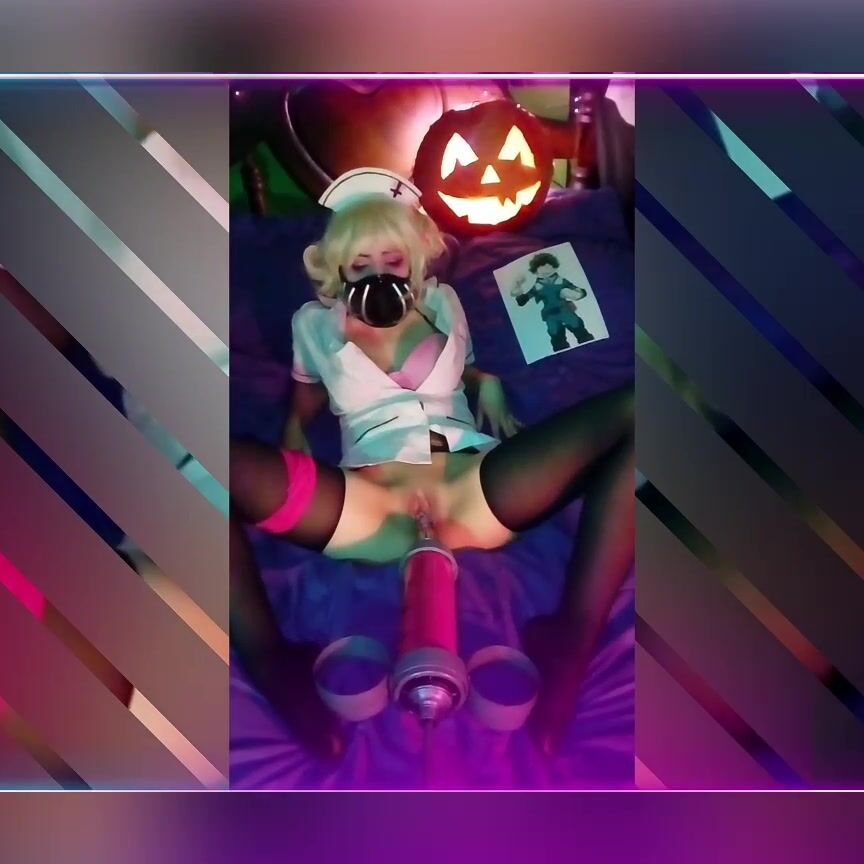 "Black Kitsune" anime, assistedmasturbation, cosplay, nurseplay, solomasturbation BokunoHero TogaHimiko Masturbation Nurse Manyvids