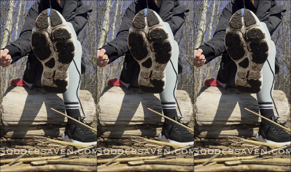 "GoddessAven" barefoot, femdom pov, public outdoor, sfw, small feet, socks Resting my smelly feet in the park Manyvids