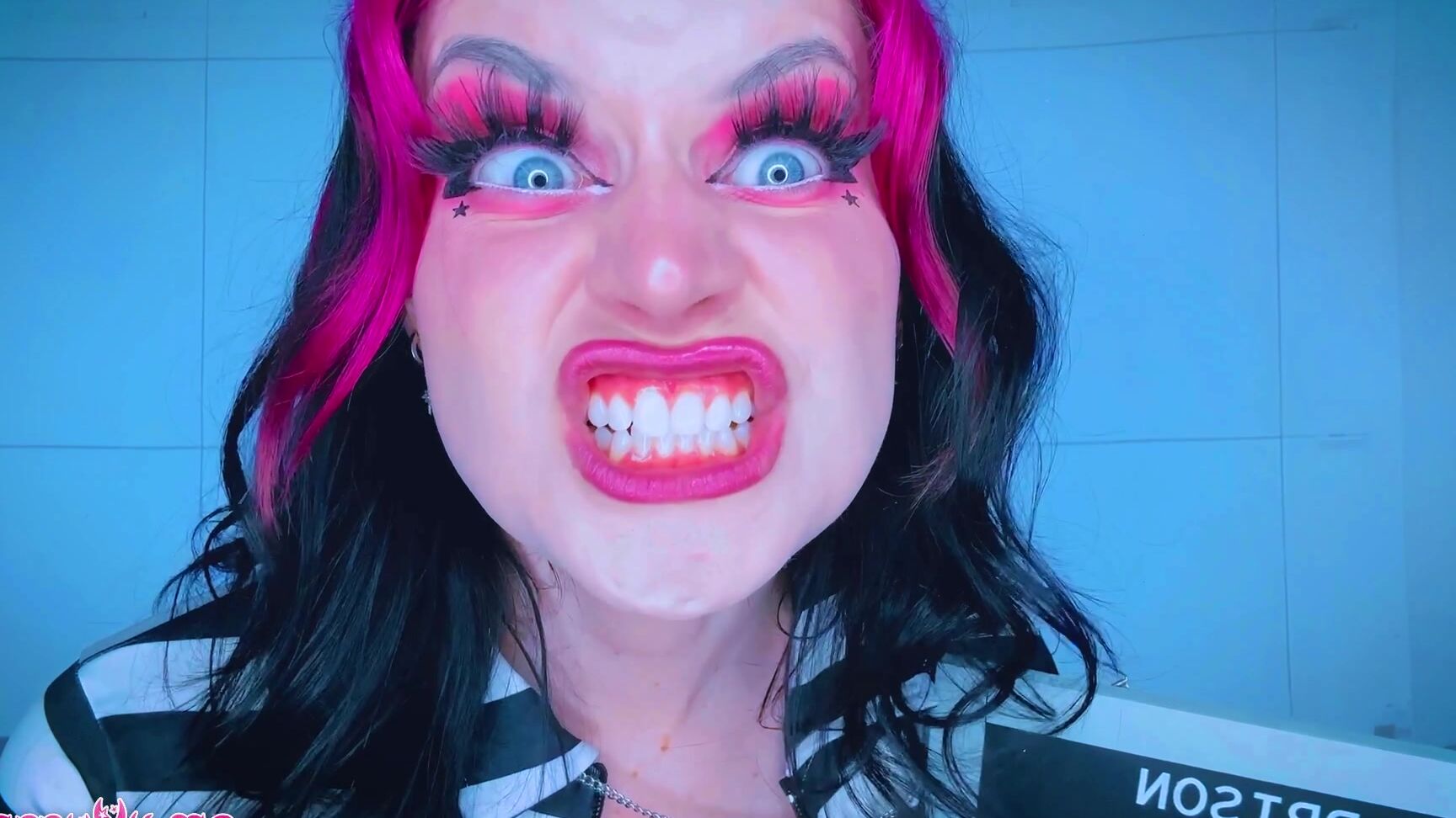 "Starry Yume" eye fetish, face fetish, prison, sfw, silly faces, tongue fetish Silly Face Mugshot Manyvids