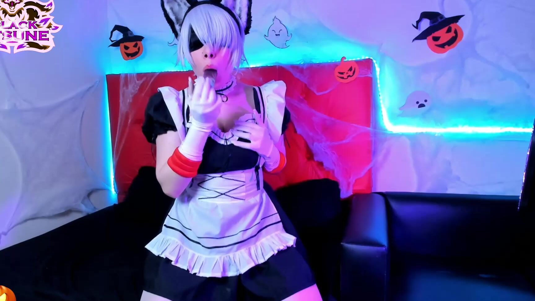 "Black Kitsune" blowjob, blowjobs, domesticservicemaid, maidfetish, maidtraining 2B Neko Maid Blowjob Manyvids