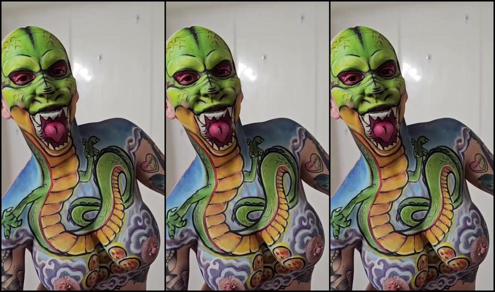 Alien Trash Kitty Nicknamed Alientrashkitty 03 26 2024 Onlyfans Video This Bodypaint Took Me About 6