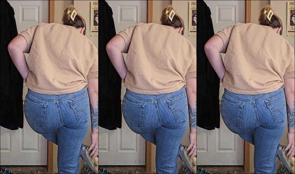 "KittyUV" amateursolo, jeanspantswetting, milf, pee, wetandmessy Peeing in a Pair of Levi Jeans Manyvids