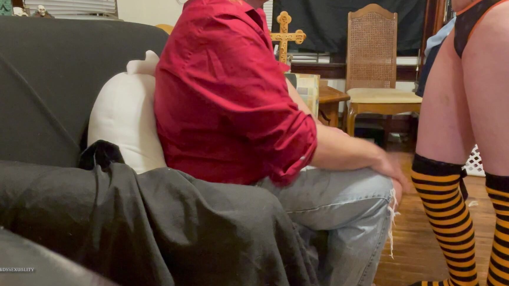 "Rardysexuality" domestic discipline, halloween, otk spanking, spanking m/f, thong fetish A Halloween Slave Spanking 2 Manyvids