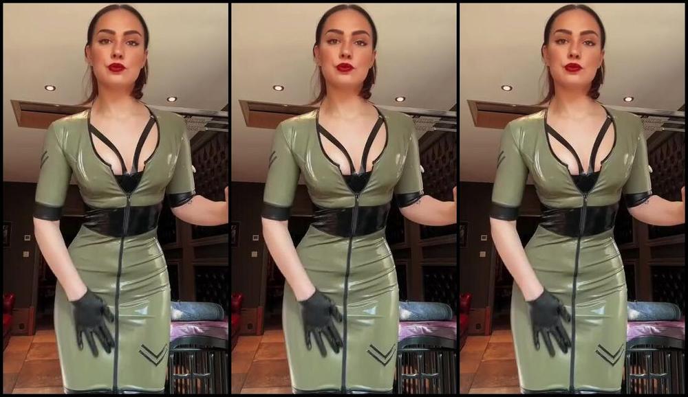Gynarchy Goddess Nicknamed Gynarchygoddess Onlyfans 04 06 2024 Shining Up The Latex Military Esque Dress