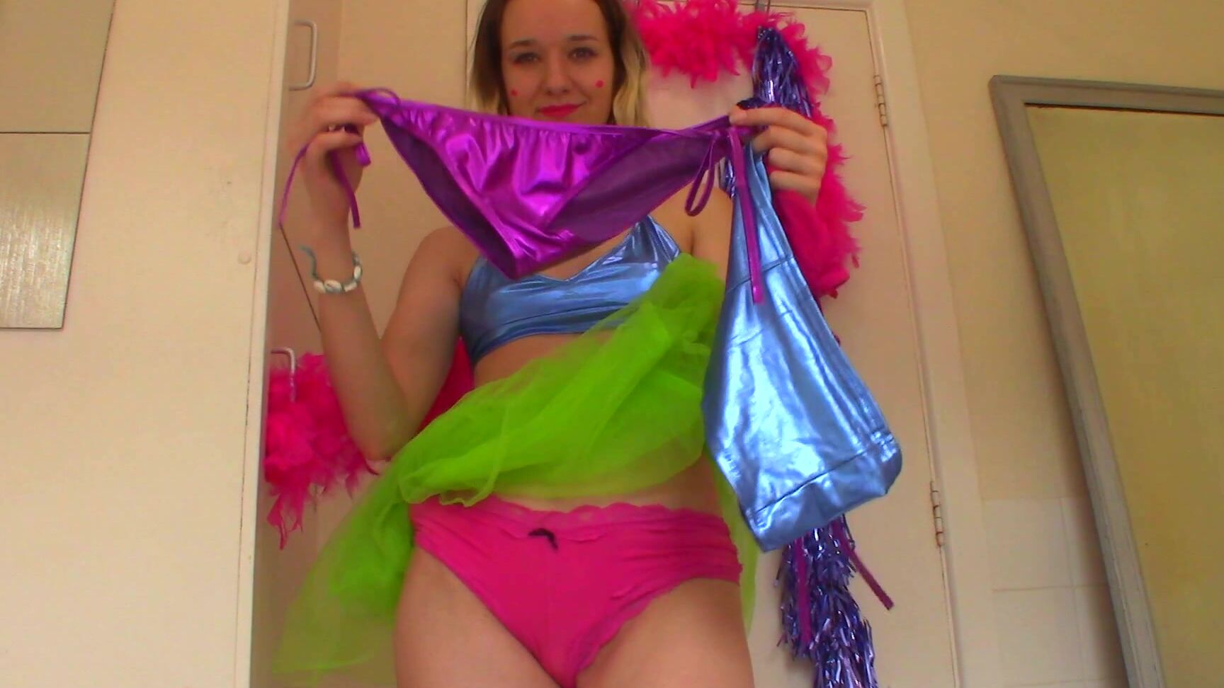 Goddess Vanessa dominates and humiliates her crossdresser with her panty fetish