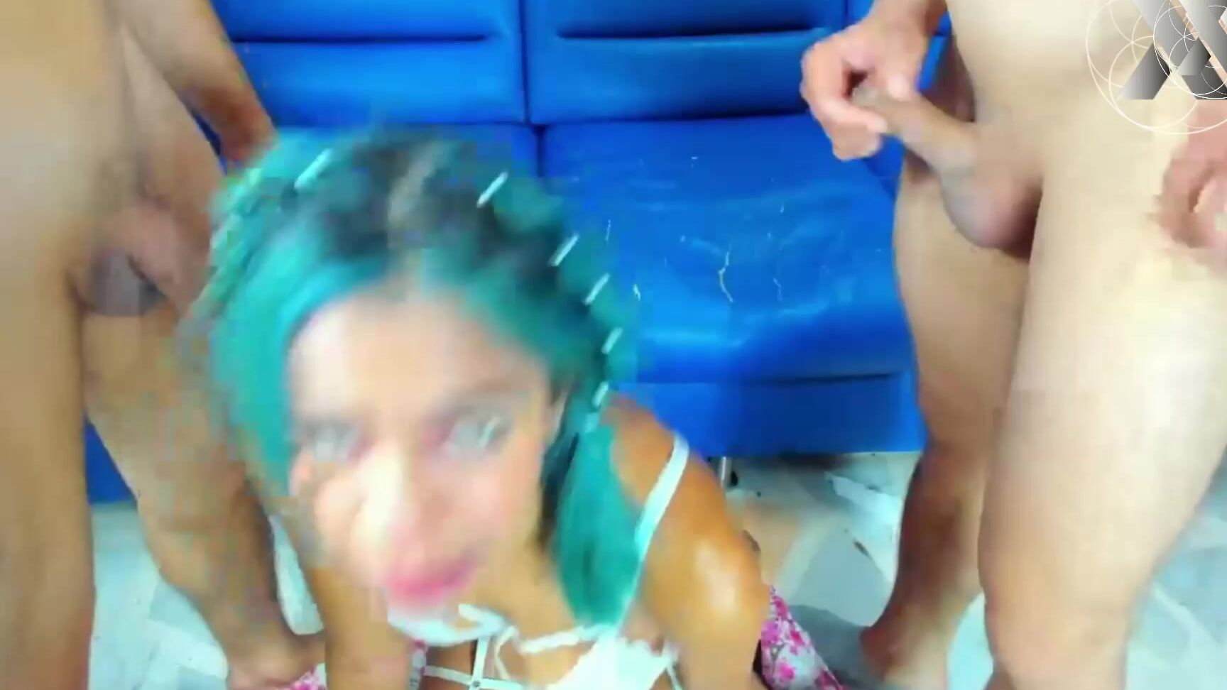 "Xlivestudio" brunette, facefucking, hardcore, latina, threesome, throatfucking Merciless throat fucking for candy Manyvids