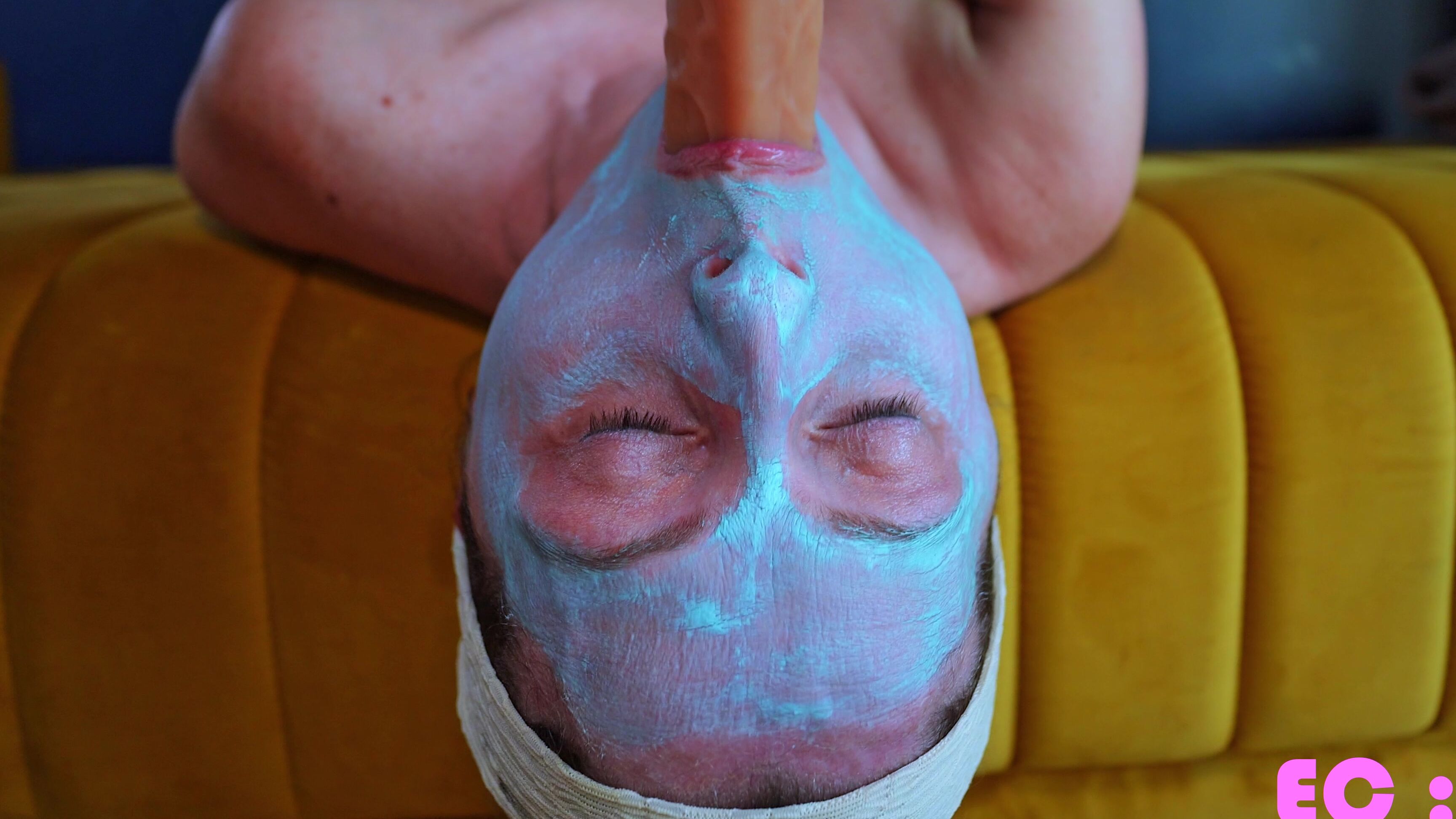Pinkcandyec Face Mask Sucking Cock Cum In Face And Eyes