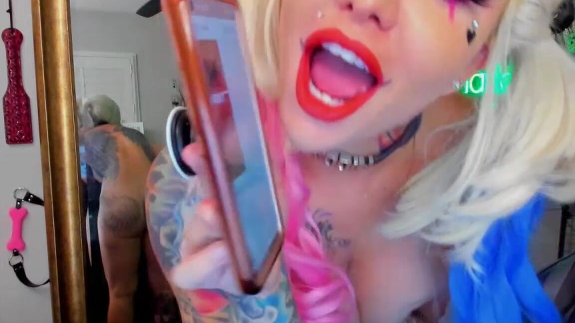 "Charlette Webb" cosplay, ink, lipstickfetish, reviews, tattoos Bruh Dick Cum Review As Harley Manyvids