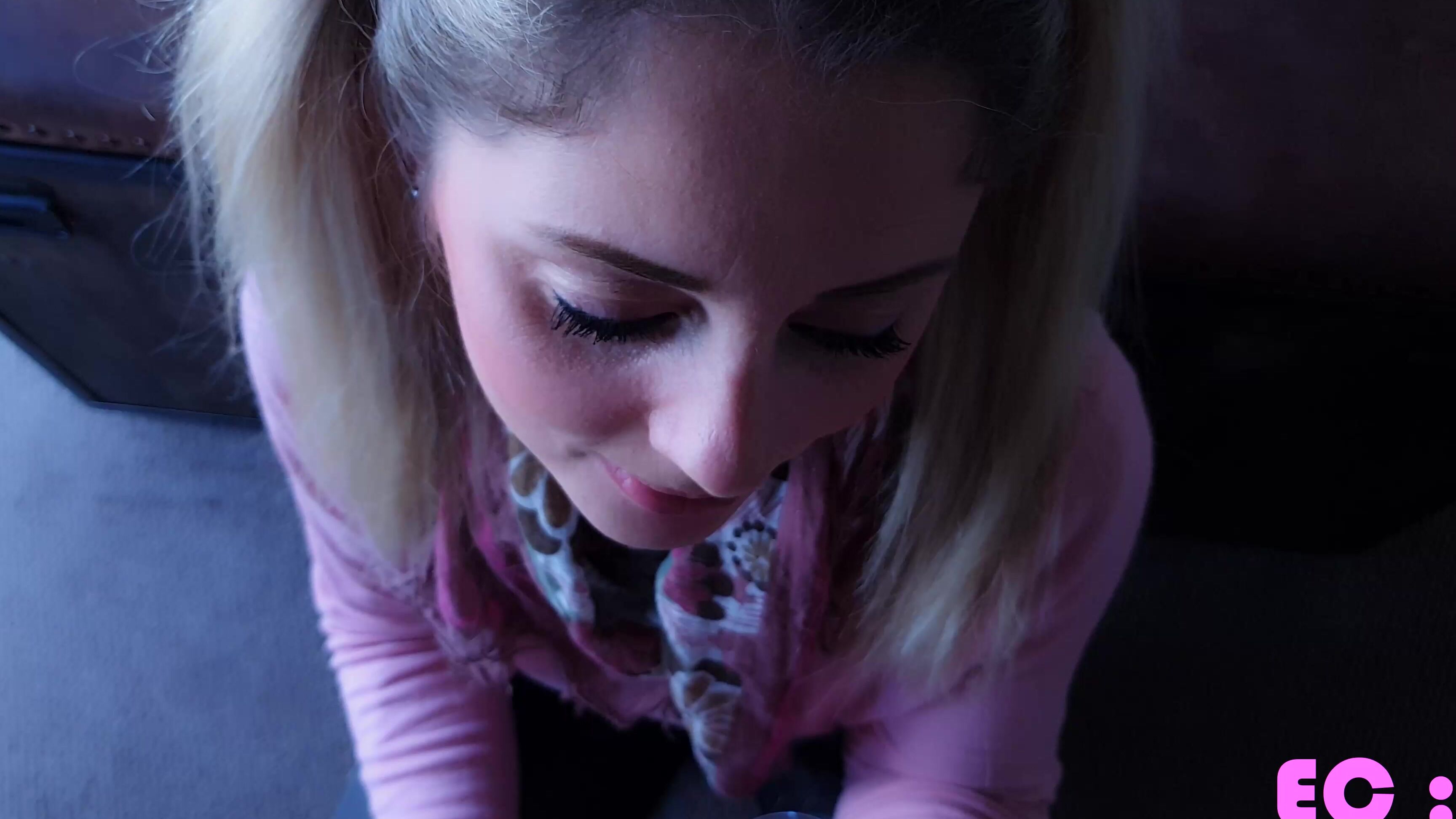 Pinkcandyec Blowjob Dipping Lollipop Into Cum To Eat