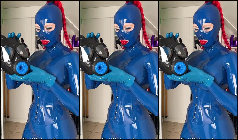 Miss Fetilicious, the hottest sultry onlyfans, in a gasmask of her own making!