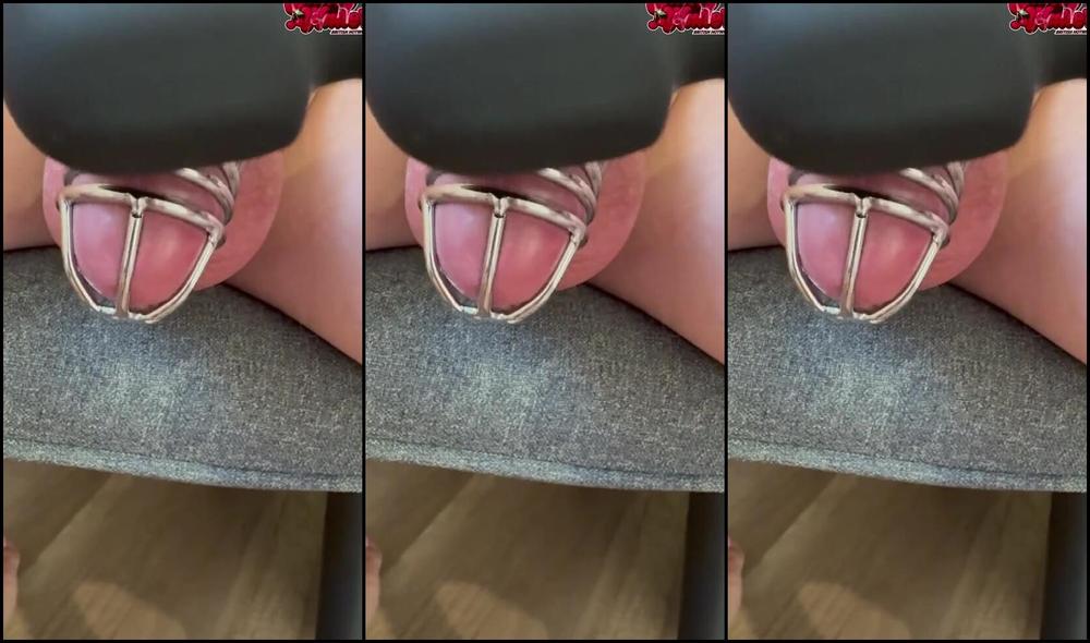 Emily Walters dominates with feet and wand control in cage only for Cucky Allowed to cum