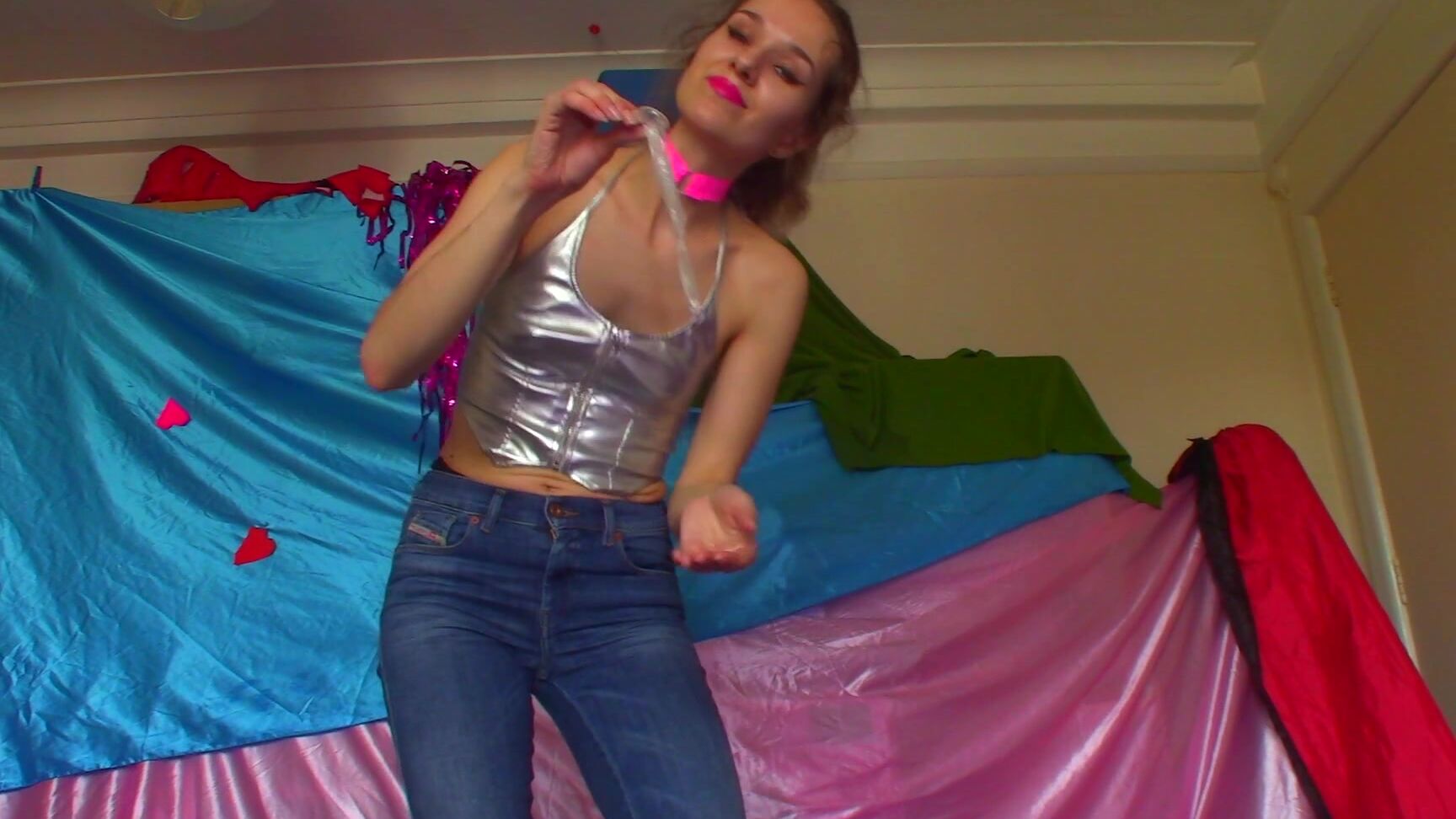 "Goddess Vanessa" cei, cum eating instruction, jeans fetish, jerk off instruction, masturbation instruction Jeans Condom CEI Play amp CUM Gurgle Manyvids