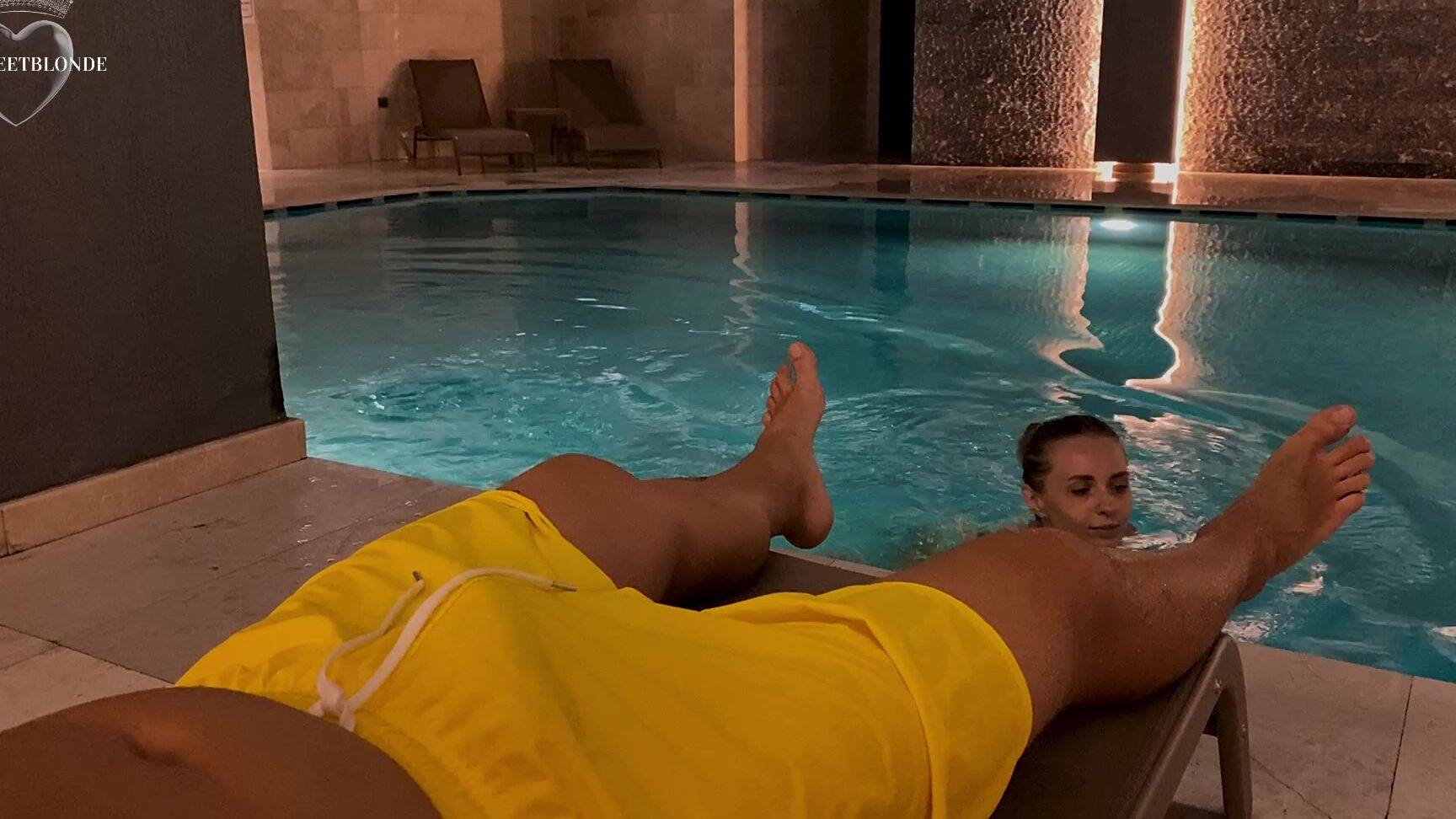 Sexsweetblonde Blowjob In The Pool