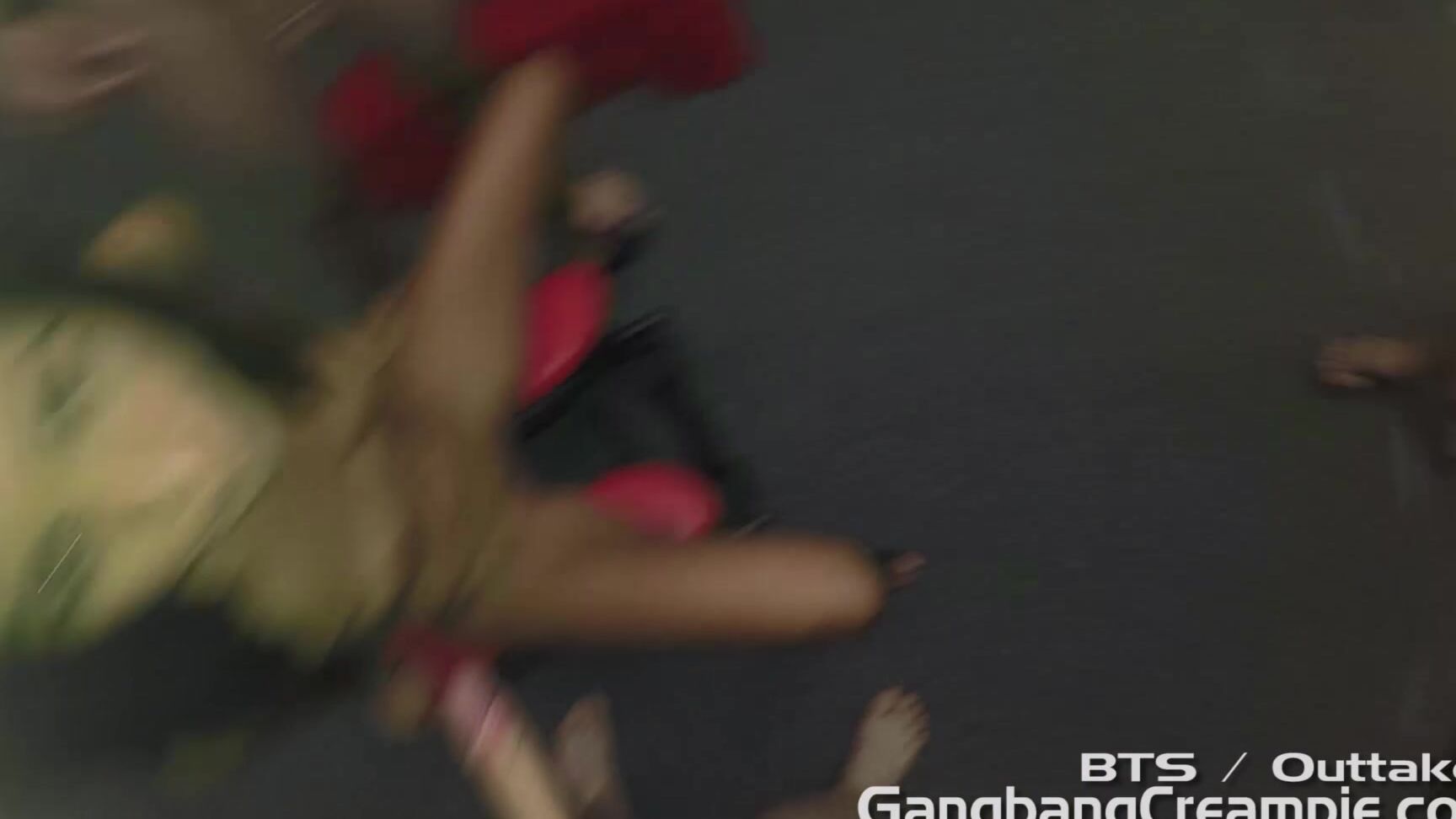 Leena Leana Debrov & Leena Leana take on 32 Bts of Creampies in a wild gangbang