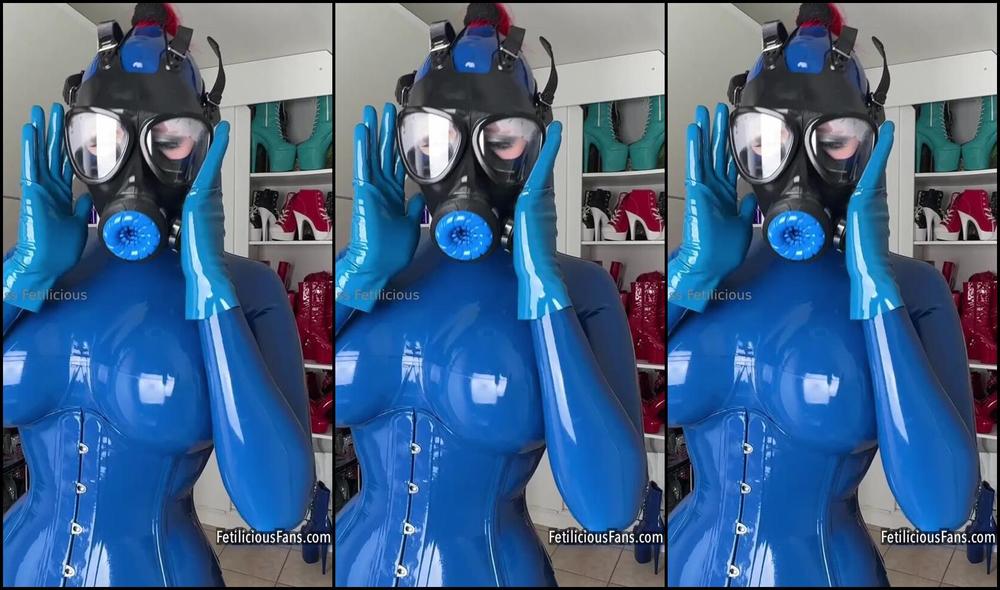 Miss Fetilicious goes wild in gas mask, onlyfans video