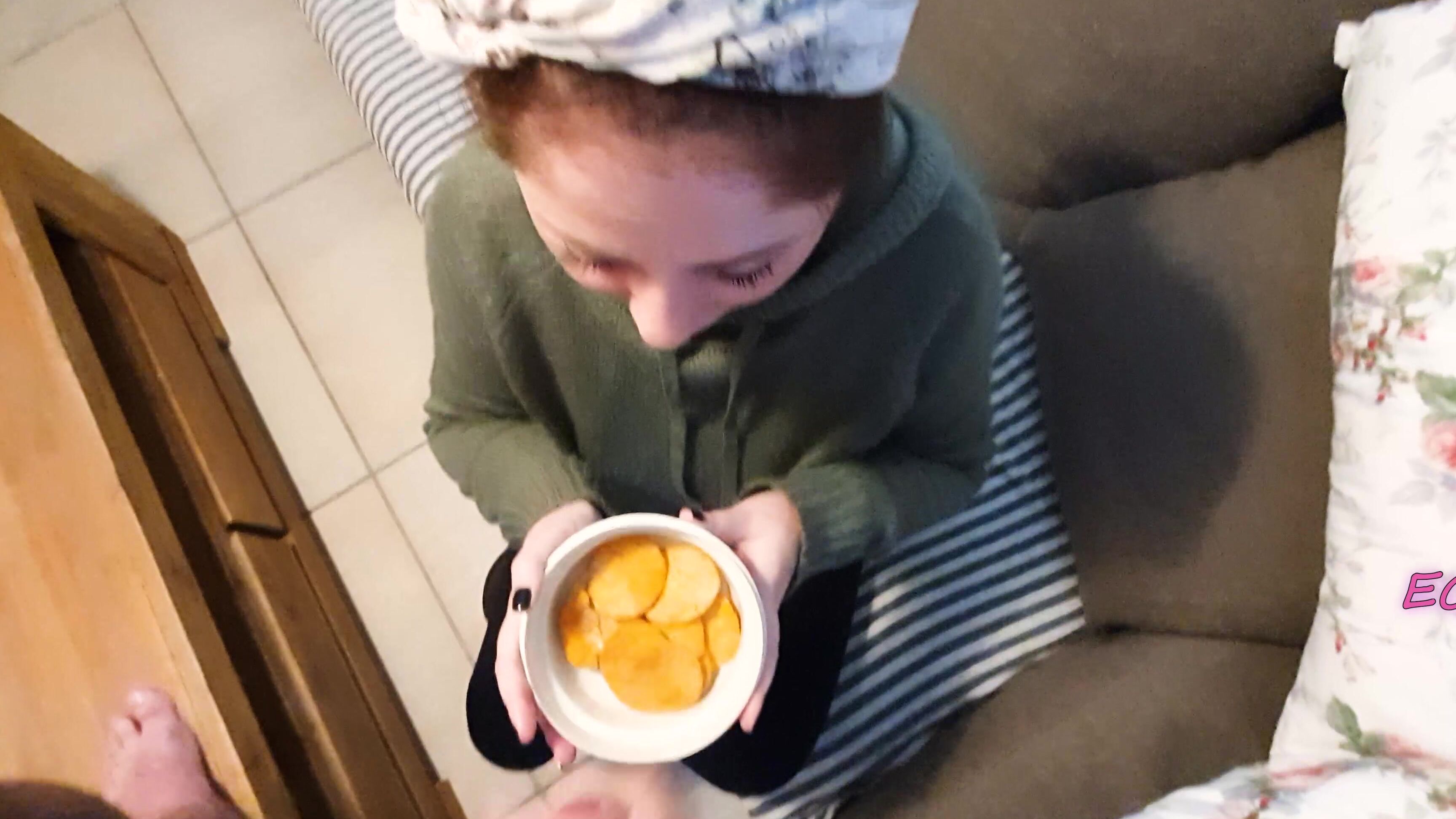 Pinkcandyec Eating Nachos With Cum On It