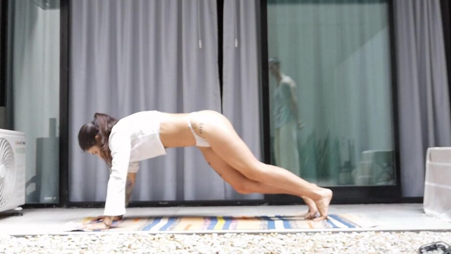 "kristenwylde" exercise, gymnastics, sfw, stretching, thongfetish, yoga Thong Yoga Session Manyvids