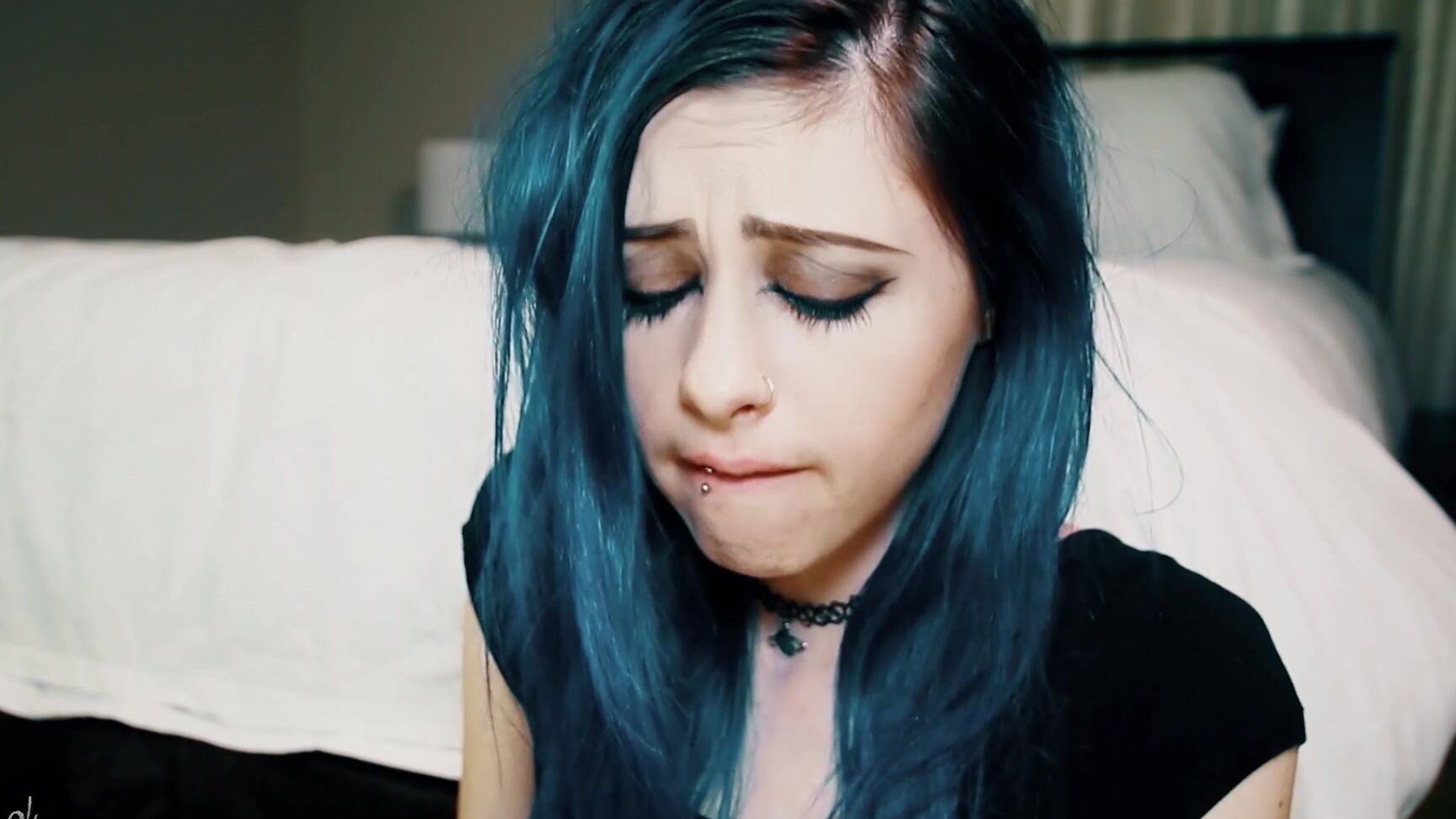 Оргазм Сине Глазое Лицо Милая Агония