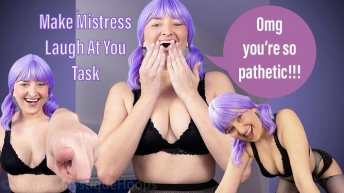 Poster for Mistressmystique - Clips4Sale Star - Make Mistress Laugh At You Task - Femaledomination, Submissivetask, Humiliationtask