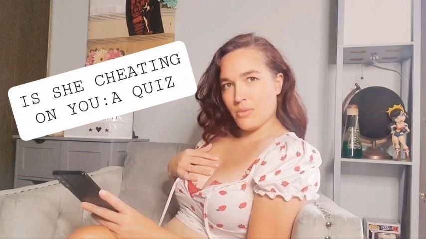 Poster for Manyvids Star - Alleriamystic - Is She Cheating: A Quiz - September 02, 2022 - Femdom, Quizzes, Cheating Wife (Фемдом)