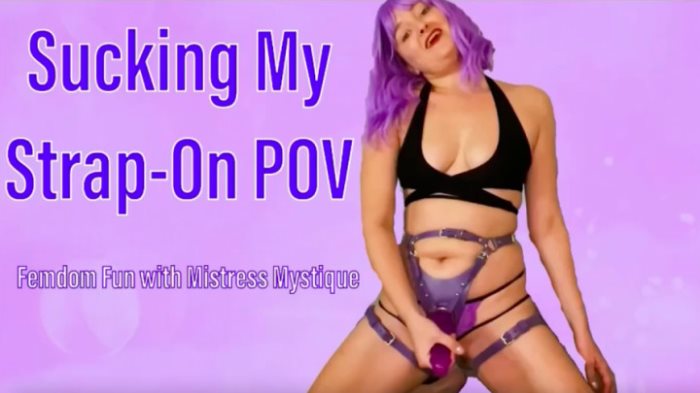 Poster for Mistressmystique - Sucking My Strap On Pov - Clips4Sale Model - Sissytraining, Povstrapon (Сисситреннинг)